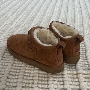 UGG classic mini ultra booties.  Chestnut. Size 7